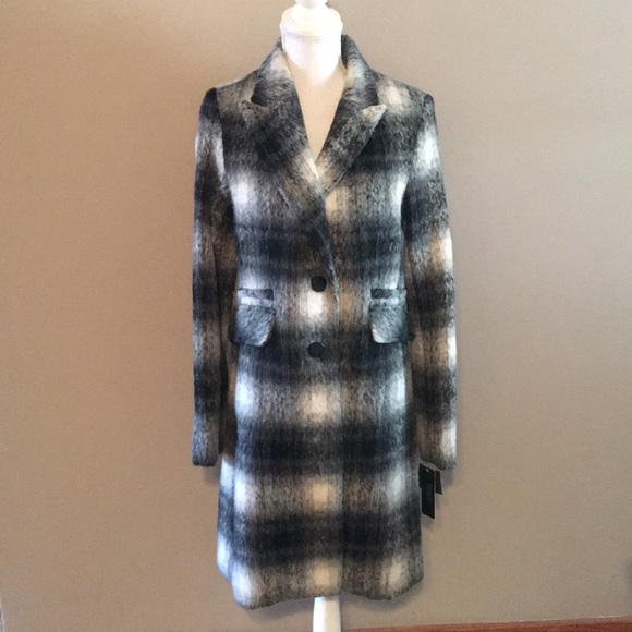 Laundry By Shelli Segal Plaid Faux Fur Coat NWT - Picture 2 of 10